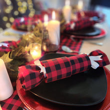 Load image into Gallery viewer, Christmas Re-Crackers | Handmade Waste Free Reusable Bonbons | Ultra High Quality | American Plaid | Box of 8