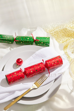 Load image into Gallery viewer, Bulk buy, "Red & Green Merry" 9inch" Box of 80 | Bonbon Crackers