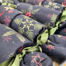 Load image into Gallery viewer, Christmas Re-Crackers | Handmade Waste Free Reusable Bonbons | Ultra High Quality | Snowflakes on Black | Box of 8