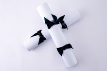 Load image into Gallery viewer, Luxury, Christmas Snowfall, Ultra High Quality, Navy Blue Bow, Handmade Bon Bon - Box of 8 | Bonbon Crackers