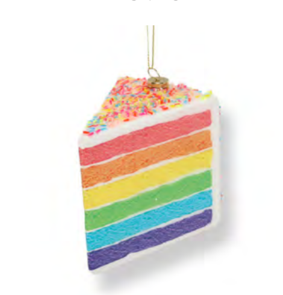 Rainbow Cake Slice - 3D Christmas Tree Bauble