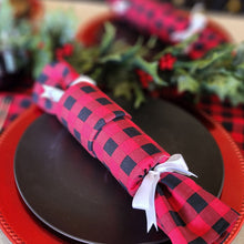 Load image into Gallery viewer, Christmas Re-Crackers | Handmade Waste Free Reusable Bonbons | Ultra High Quality | American Plaid | Box of 8
